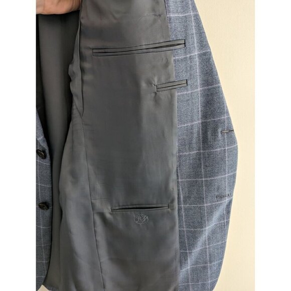 Hickey Freeman Madison Suit Jacket Union Made Vintage Windowpane - Picture 9 of 11